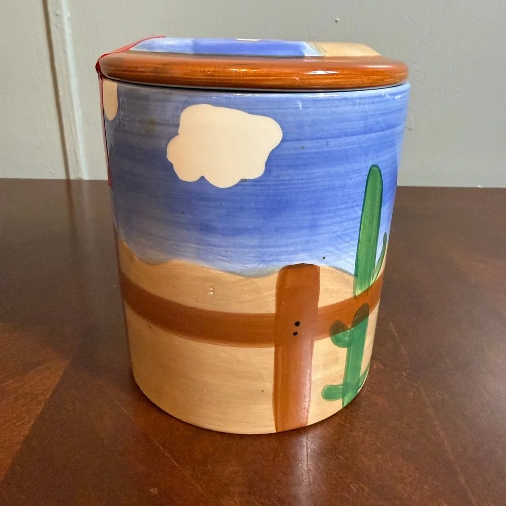 Atlantis Casino Resort Spa Reno Ceramic Cookie Jar Lid Southwestern Desert Theme